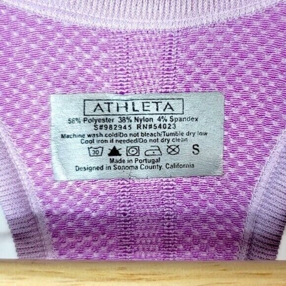 Athleta Tank Top Purple Small Ruched Racerback #982945 Athletic Fast Track - Picture 6 of 6